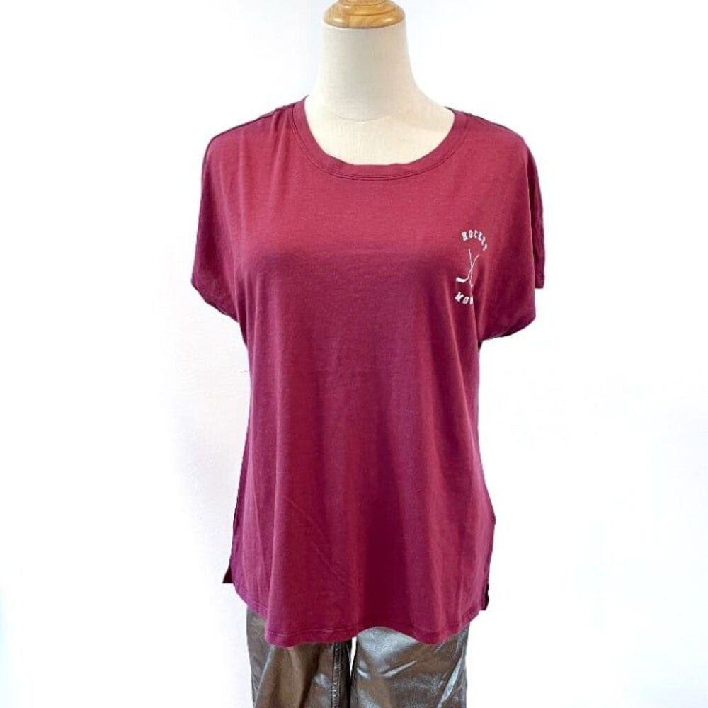 C&C California Burgundy Hockey Mom T-Shirt Small NEW NWT Sports - Picture 3 of 8